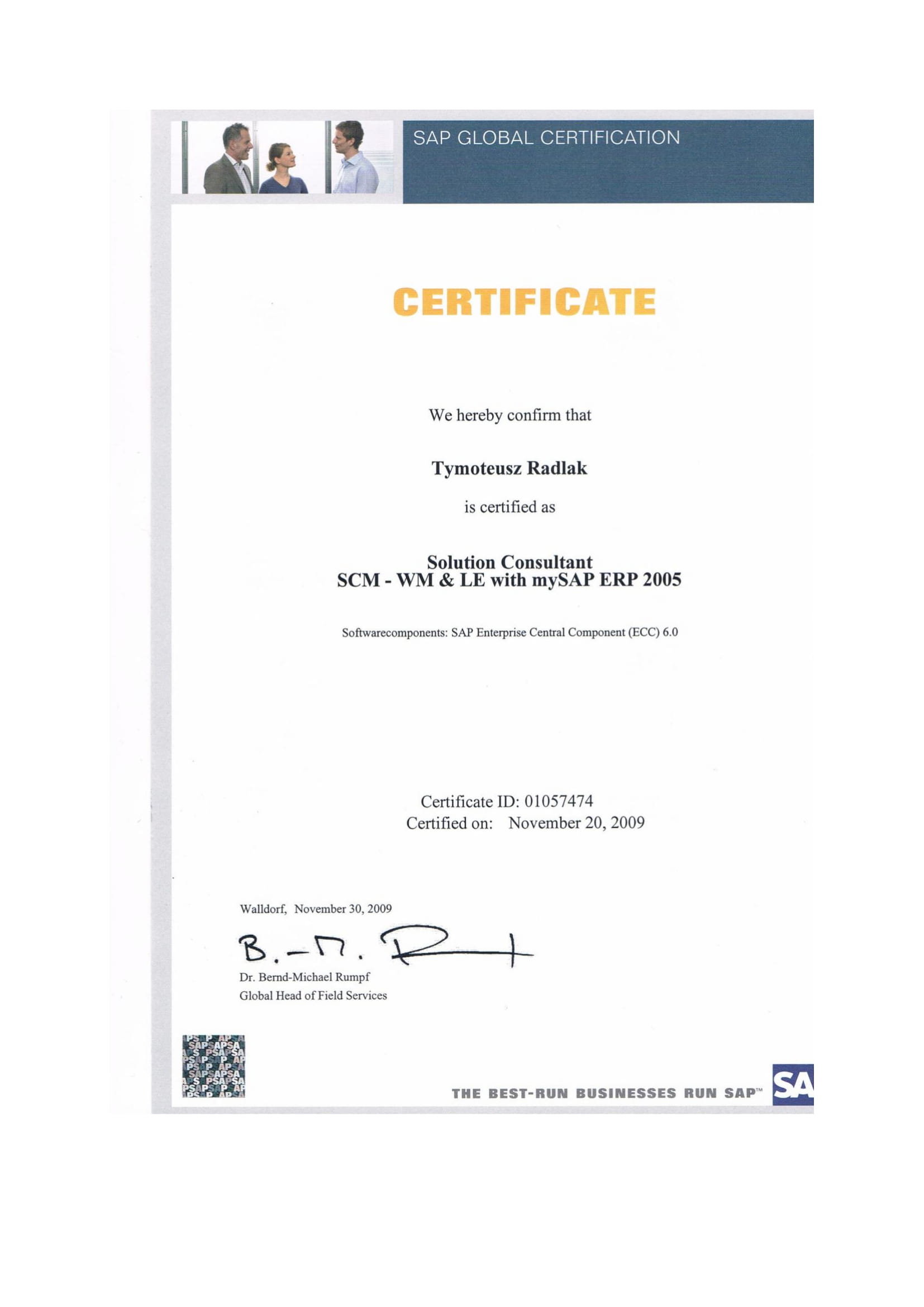 Certified Solution Consultant SCM – WM & LE with SAP ERP 2005